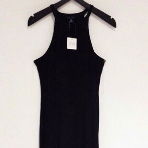 •NWT• UK2LA Black Ribbed Jersey High-Low Hem Dress